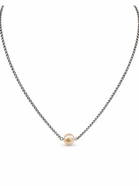 Floating Freshwater Pearl Rolo Chain Necklace